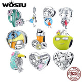925 Silver Summer Journey Charm Pendant for Bracelets DIY Jewelry Gift