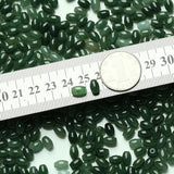10PC Natural Emerald Green Jadeite Bead Oval DIY Bangle Charm Hand-Carved