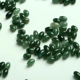 10PC Natural Emerald Green Jadeite Bead Oval DIY Bangle Charm Hand-Carved