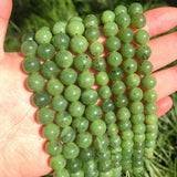 Green Natural Canadian Jade Beads Round Loose 6 8 10 12mm Gemstone Beads