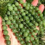 Green Natural Canadian Jade Beads Round Loose 6 8 10 12mm Gemstone Beads