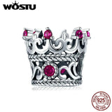 925 Sterling Silver Queen's Crown Beads Charms Pendant