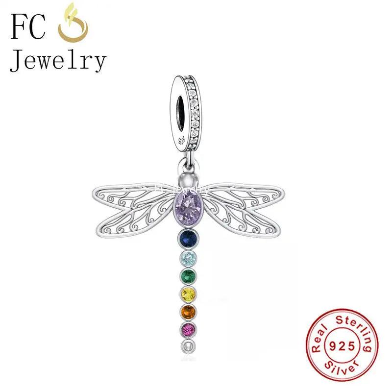 925 Silver Celtic Dragonfly Charm Bracelet with Chakra Bead