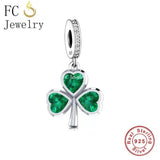 925 Silver Clover Irish Shamrock Bead for Charm Bracelet