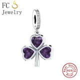 925 Silver Clover Irish Shamrock Bead for Charm Bracelet