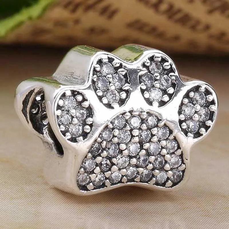 Bear's Paw Crystal Bead Charm for Bracelet Bangle DIY Jewelry