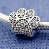 Bear's Paw Crystal Bead Charm for Bracelet Bangle DIY Jewelry