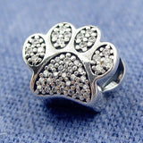 Bear's Paw Crystal Bead Charm for Bracelet Bangle DIY Jewelry
