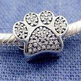 Bear's Paw Crystal Bead Charm for Bracelet Bangle DIY Jewelry