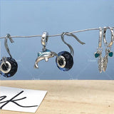 Silver Pink Hot Air Balloon Flamingo Charm for Jewelry Making