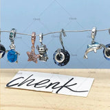 Silver Pink Hot Air Balloon Flamingo Charm for Jewelry Making