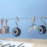 Silver Pink Hot Air Balloon Flamingo Charm for Jewelry Making