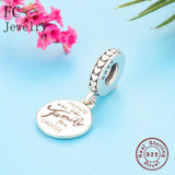 925 Sterling Silver Family Bead Berloque for Charm Bracelet Necklace