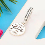 925 Sterling Silver Family Bead Berloque for Charm Bracelet Necklace