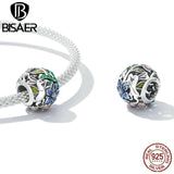 925 Silver Charm Butterfly Flower Garden Zircon Platinum Fit Bracelet
