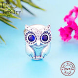 925 Silver Owl Eye Bead For Charm Bracelet Women