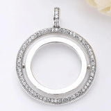 Two Circles Spinning Hearts Necklace Pendant 925 Sterling Silver Charm