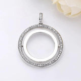 Two Circles Spinning Hearts Necklace Pendant 925 Sterling Silver Charm