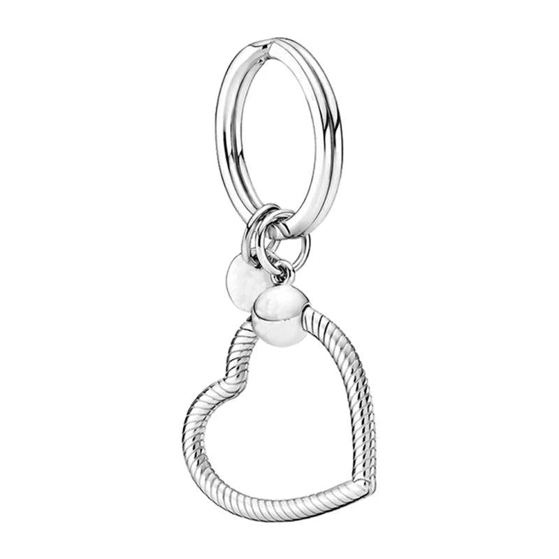 European Snake Bone Ring Heart Clip Keychain