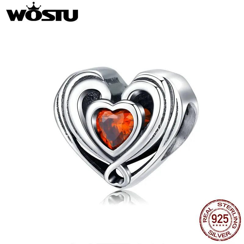 925 Silver Heart Charms Pendant for Bracelet DIY Jewelry Gift