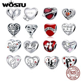 925 Silver Heart Charms Pendant for Bracelet DIY Jewelry Gift