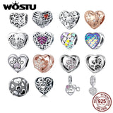 925 Silver Heart Charms Pendant for Bracelet DIY Jewelry Gift