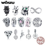 925 Silver Heart Charms Pendant for Bracelet DIY Jewelry Gift