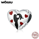 925 Silver Heart Charms Pendant for Bracelet DIY Jewelry Gift