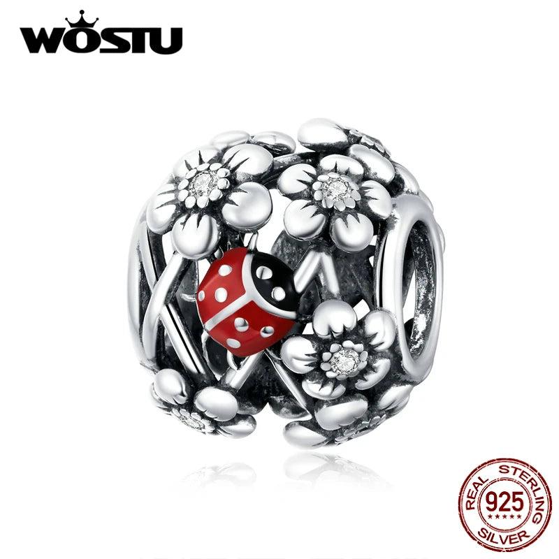 925 Sterling Silver Ladybug Insect Cat Charms Pendant for Bracelets DIY Jewelry