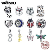 925 Sterling Silver Ladybug Insect Cat Charms Pendant for Bracelets DIY Jewelry