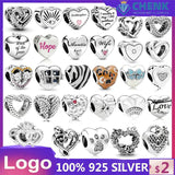 925 Sterling Silver Chinese Heart Charms for Jewelry Making