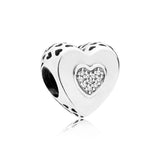 925 Sterling Silver Chinese Heart Charms for Jewelry Making