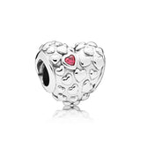 925 Sterling Silver Chinese Heart Charms for Jewelry Making
