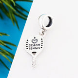 925 Silver Beach Tennis Charm for Bracelet Making