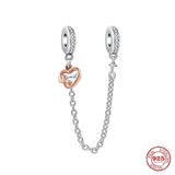 Women's Silver 925 Charm Bracelet with Pendant Dangle Charm Bead