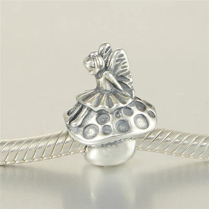 925 Sterling Silver Fairy & Mushroom Charms for Bracelets