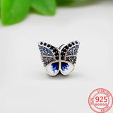 925 Silver Gem Pansy Flower Pendant Charm for Bracelet DIY Gift
