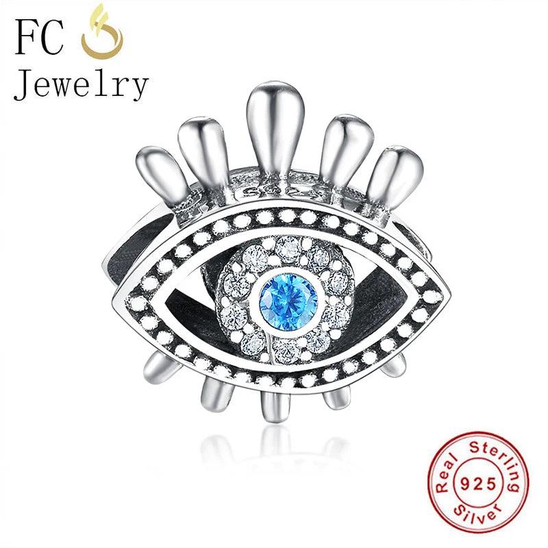 925 Silver Evil Eye Bead for Jewelry Making