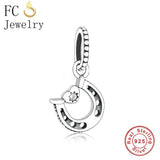 925 Silver Horseshoe Love Heart Bead Dangle for Charm Bracelet