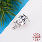 925 Silver Owl Graduation Charm Bead