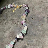 Fluorite Choker Necklace Women High Jewelry Irregular Gemstone