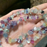 Fluorite Choker Necklace Women High Jewelry Irregular Gemstone