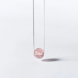 925 Sterling Silver 8mm Strawberry Crystal Pendant Short Necklace