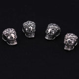925 Sterling Silver Oxidized Big Hole Skull Beads for Charm Bracelets