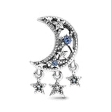 925 Silver Star Pan Bracelet for Beaded Astronaut Moon Star Beads