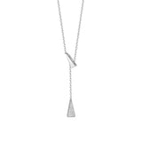 Davis 925 Silver Triangle Tassel Necklace For Women, Fine Jewelry Gift