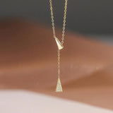 Davis 925 Silver Triangle Tassel Necklace For Women, Fine Jewelry Gift