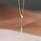 Davis 925 Silver Triangle Tassel Necklace For Women, Fine Jewelry Gift