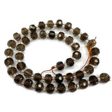 Smoky Quartz Faceted Round Stone Spacer Beads for Jewelry Making