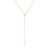 925 Silver Y Shape Butterfly Necklace Water Drop Zircon Charm Tassel Choker